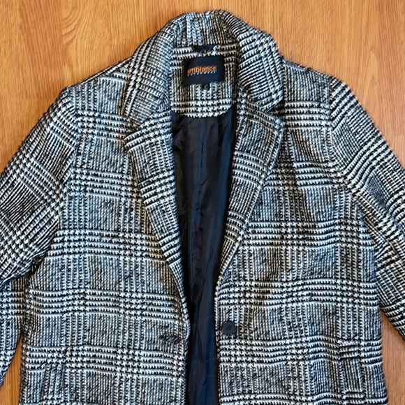 Tweed Houndstooth Long Coat Small - Picture 2 of 3